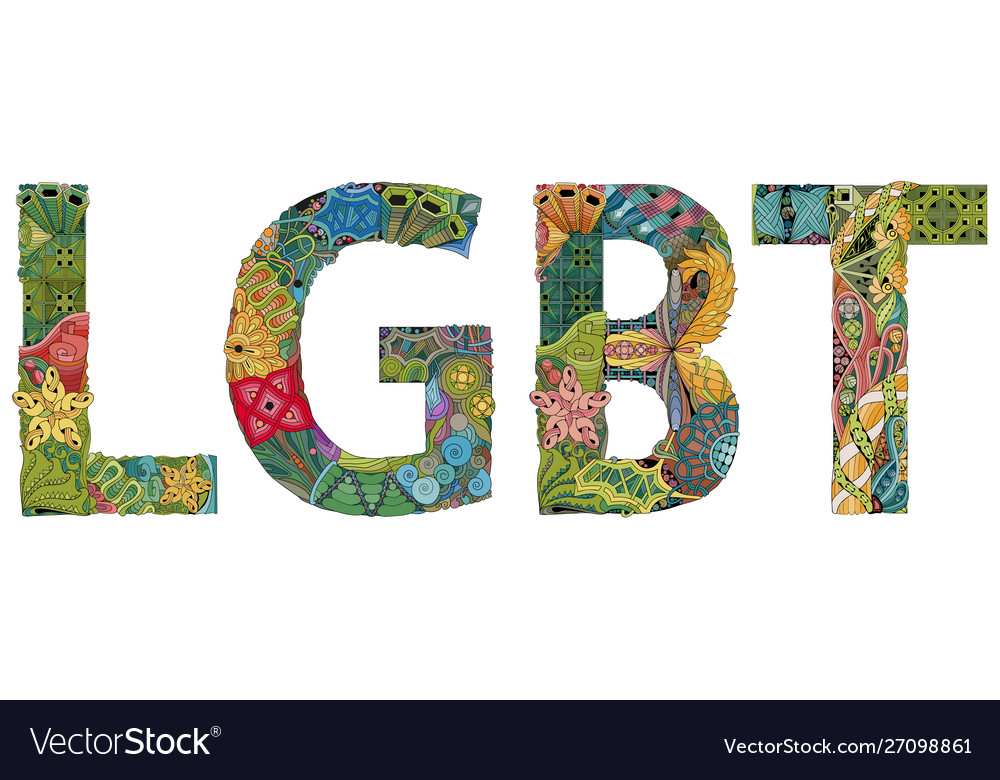 Abbreviation lgbt entangle object vector image Abbreviation lgbt entangle object