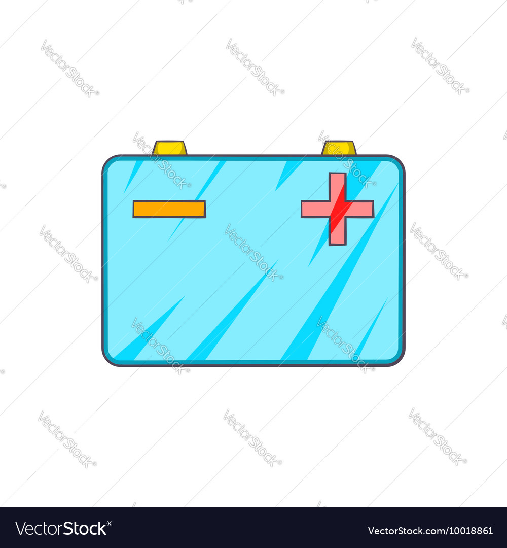 Car battery icon in cartoon style Royalty Free Vector Image Car battery icon in cartoon style Royalty Free Vector Image