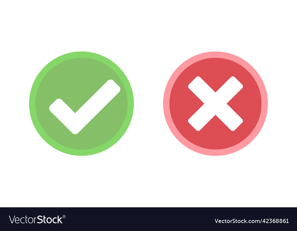 Check mark and cross icon set