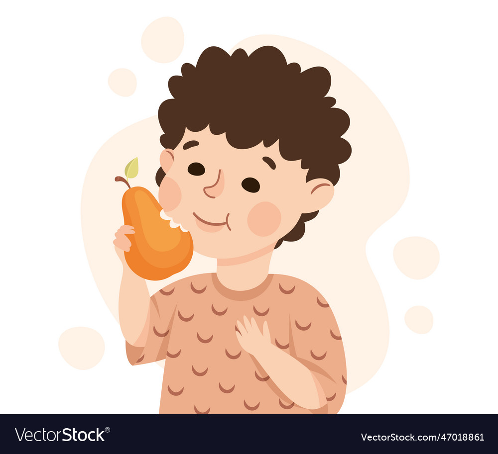 Happy Kid Eating Clipart