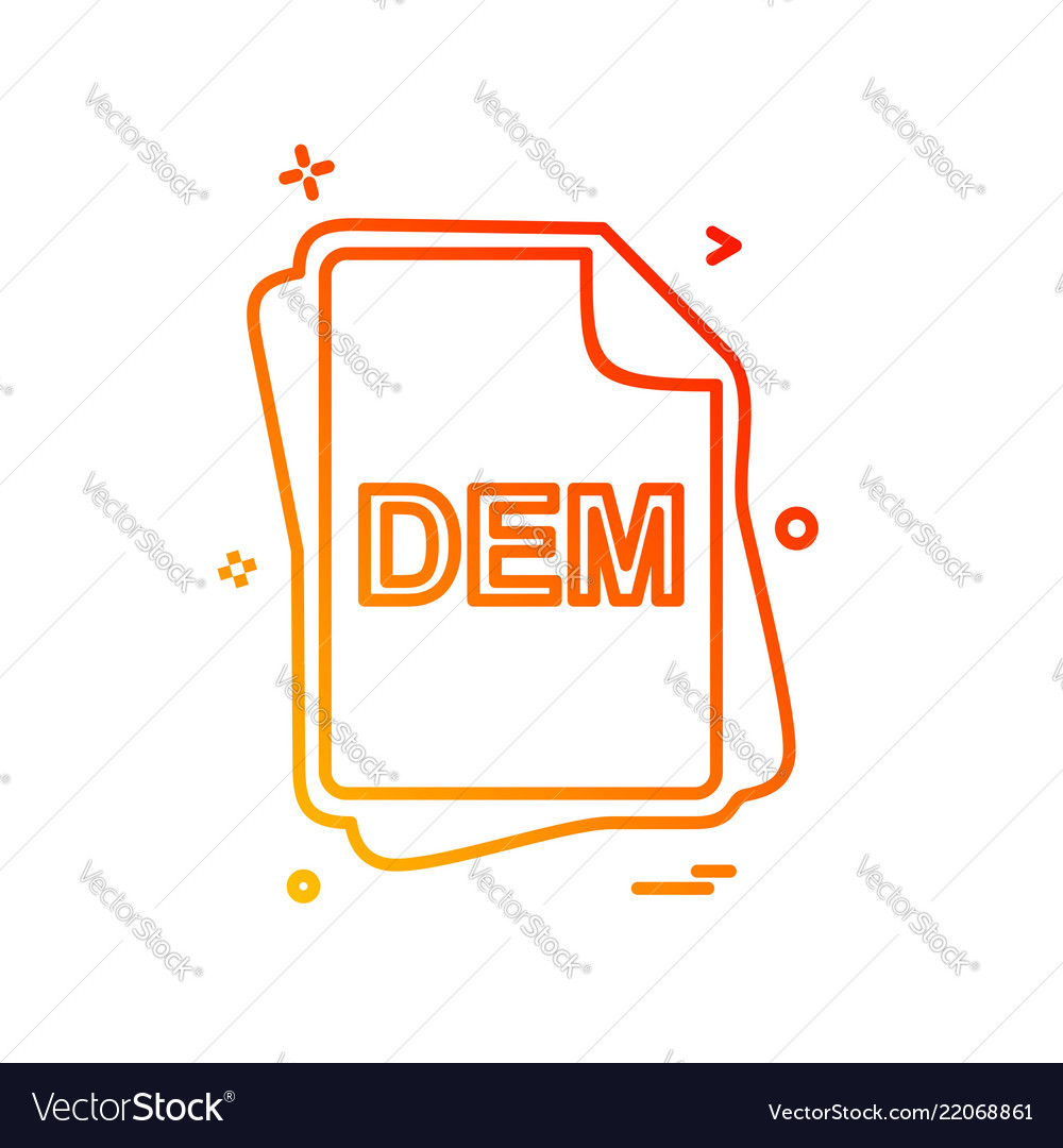 Dem file type icon design vector image Dem file type icon design