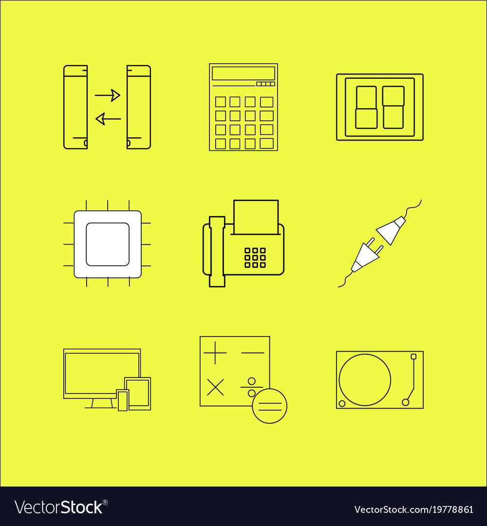 Devices linear icon set simple outline icons