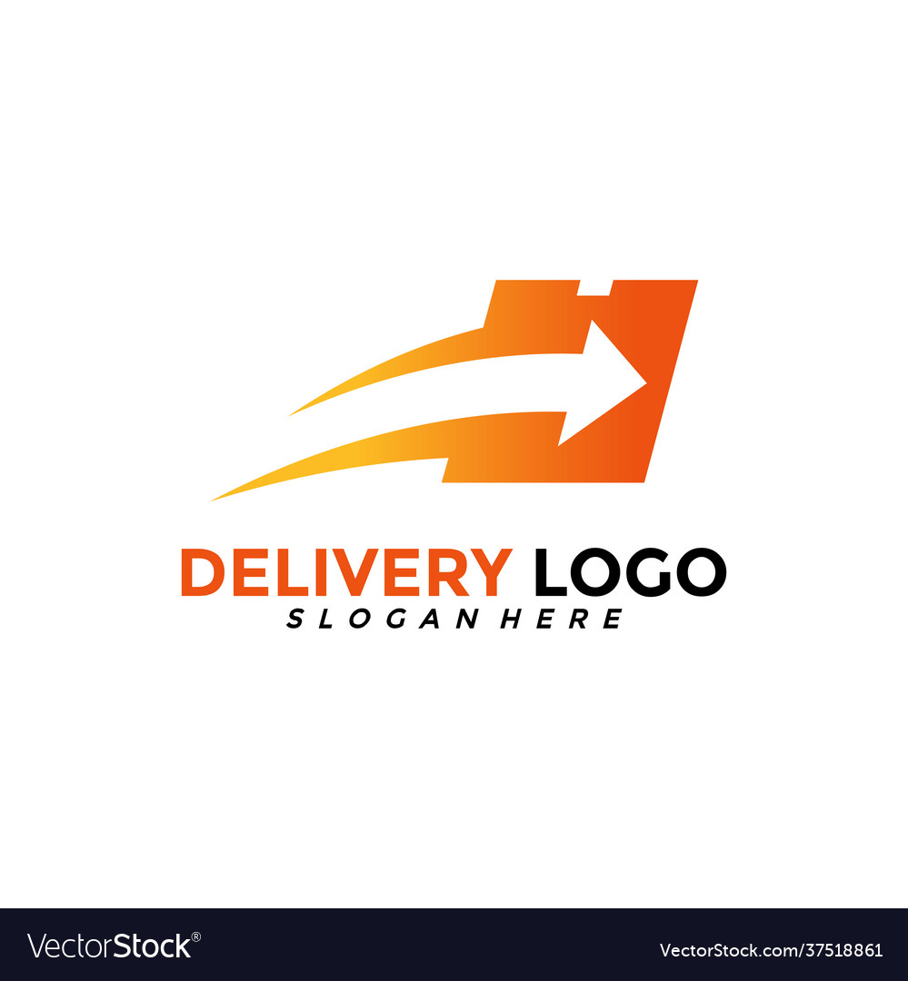 Fast box logo speed moving logotype delivery