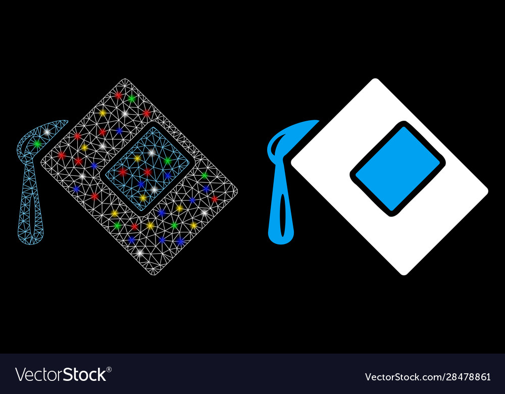 Flare mesh network color fill icon with vector image Flare mesh network color fill icon with