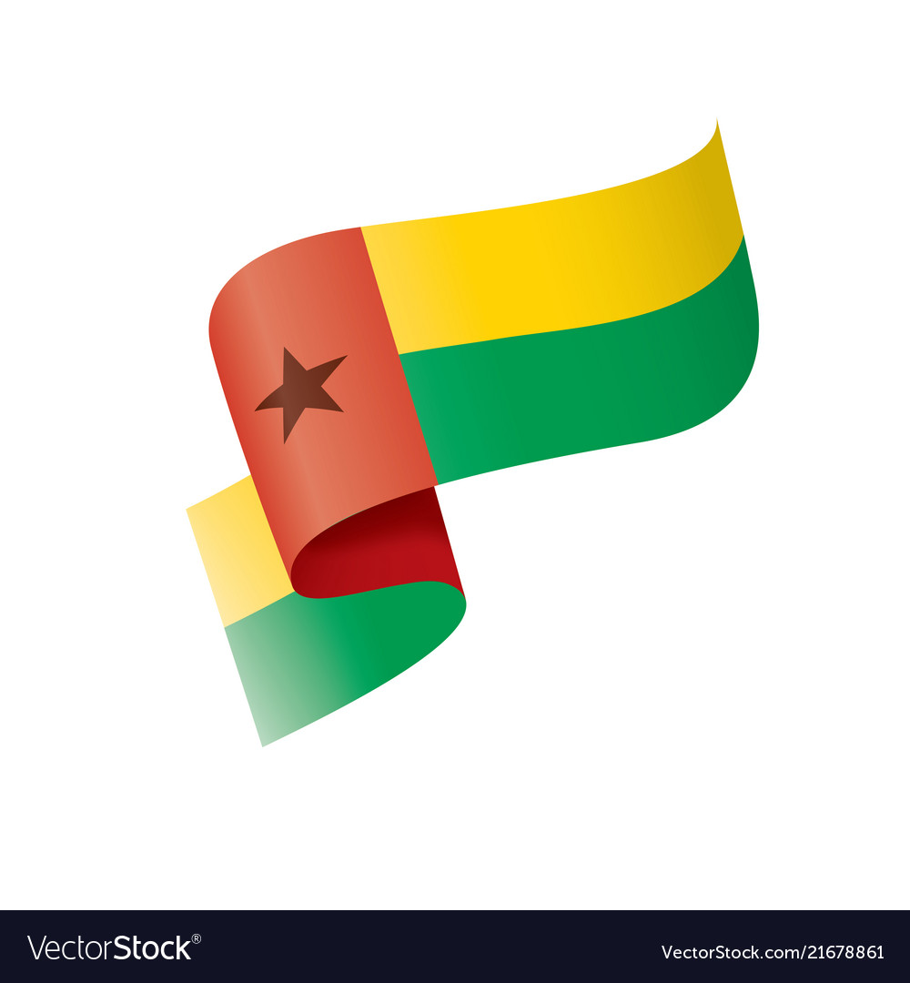 Guinea bissau flag on a white