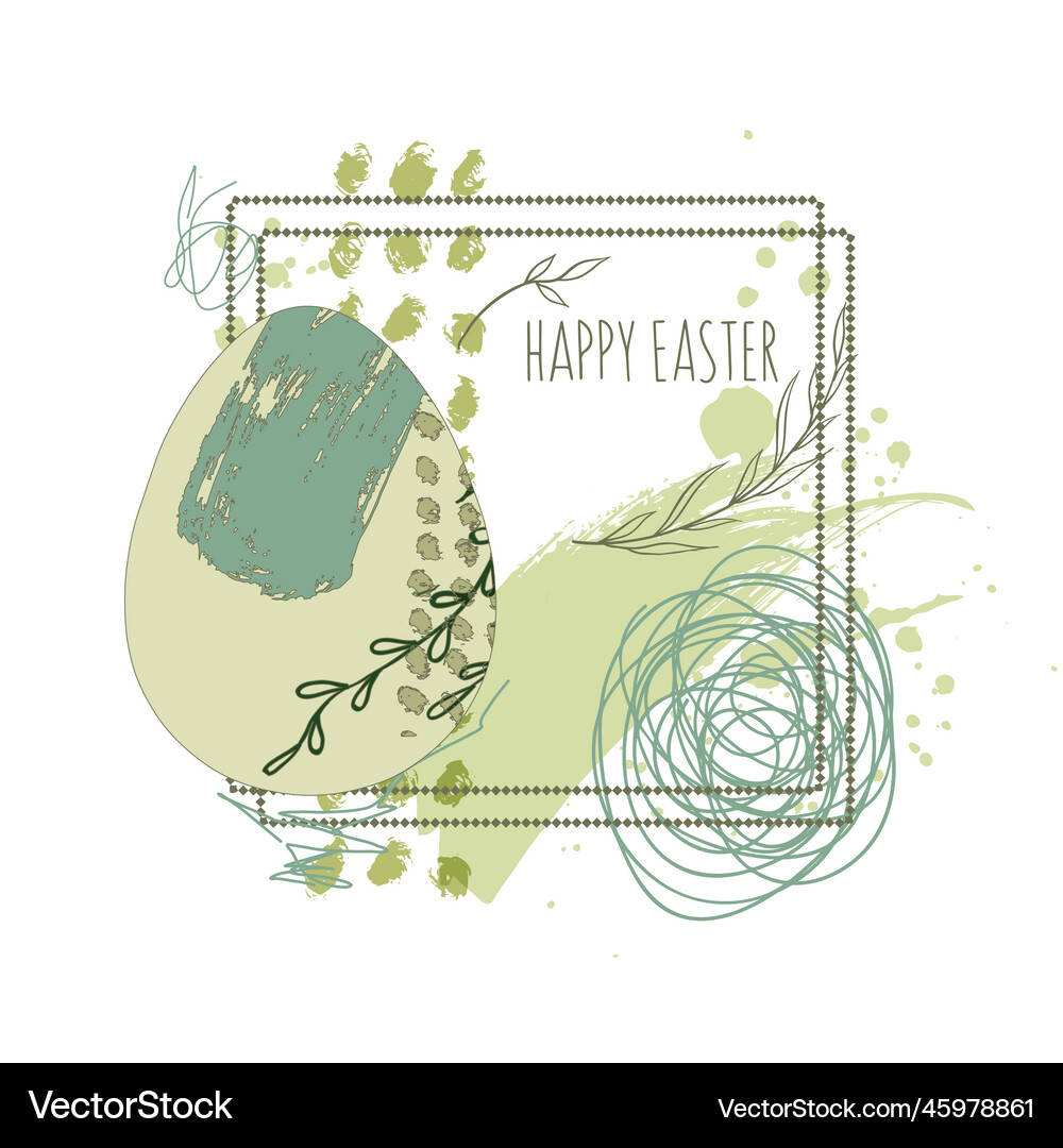 Happy easter card flat style Royalty Free Vector Image