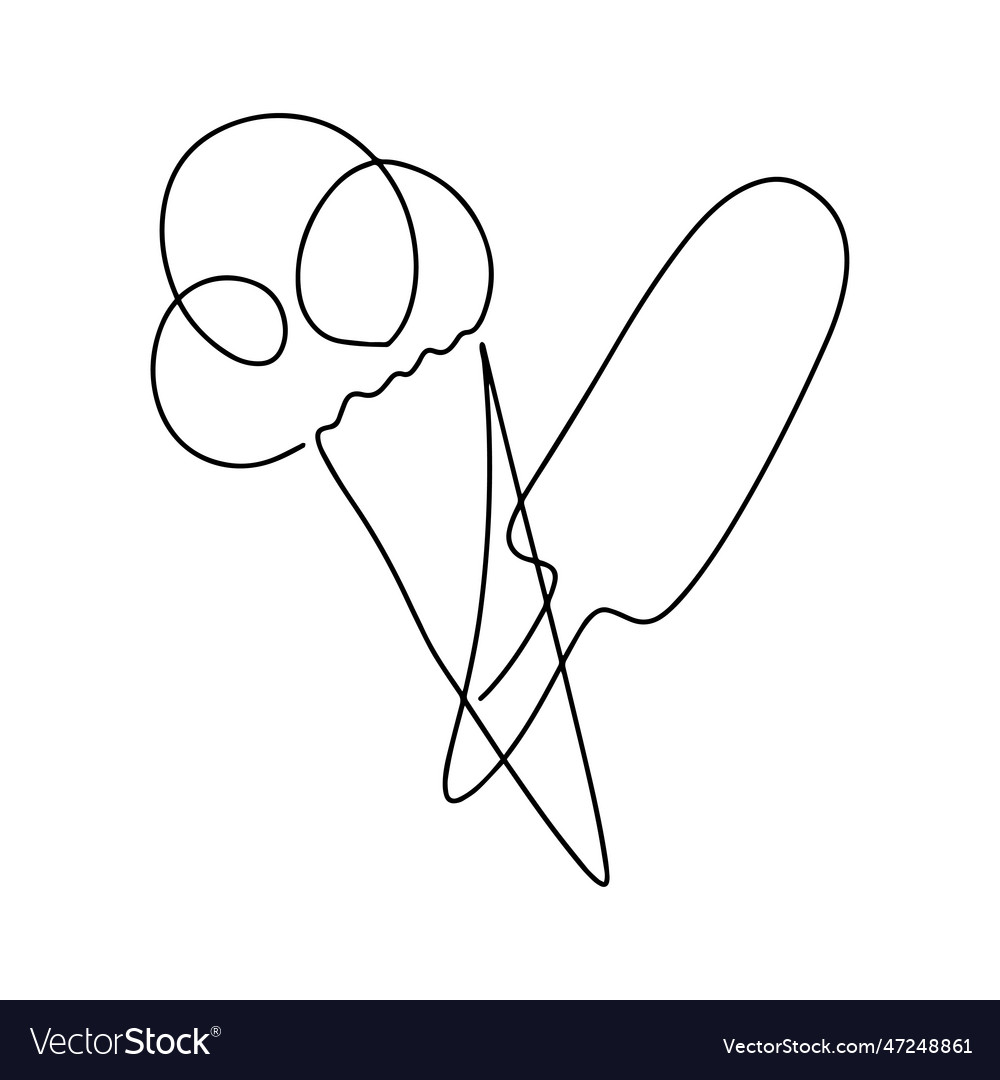 Ice cream one line simple linear set