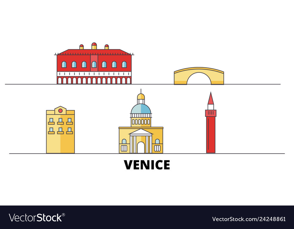 Italy venice city flat landmarks