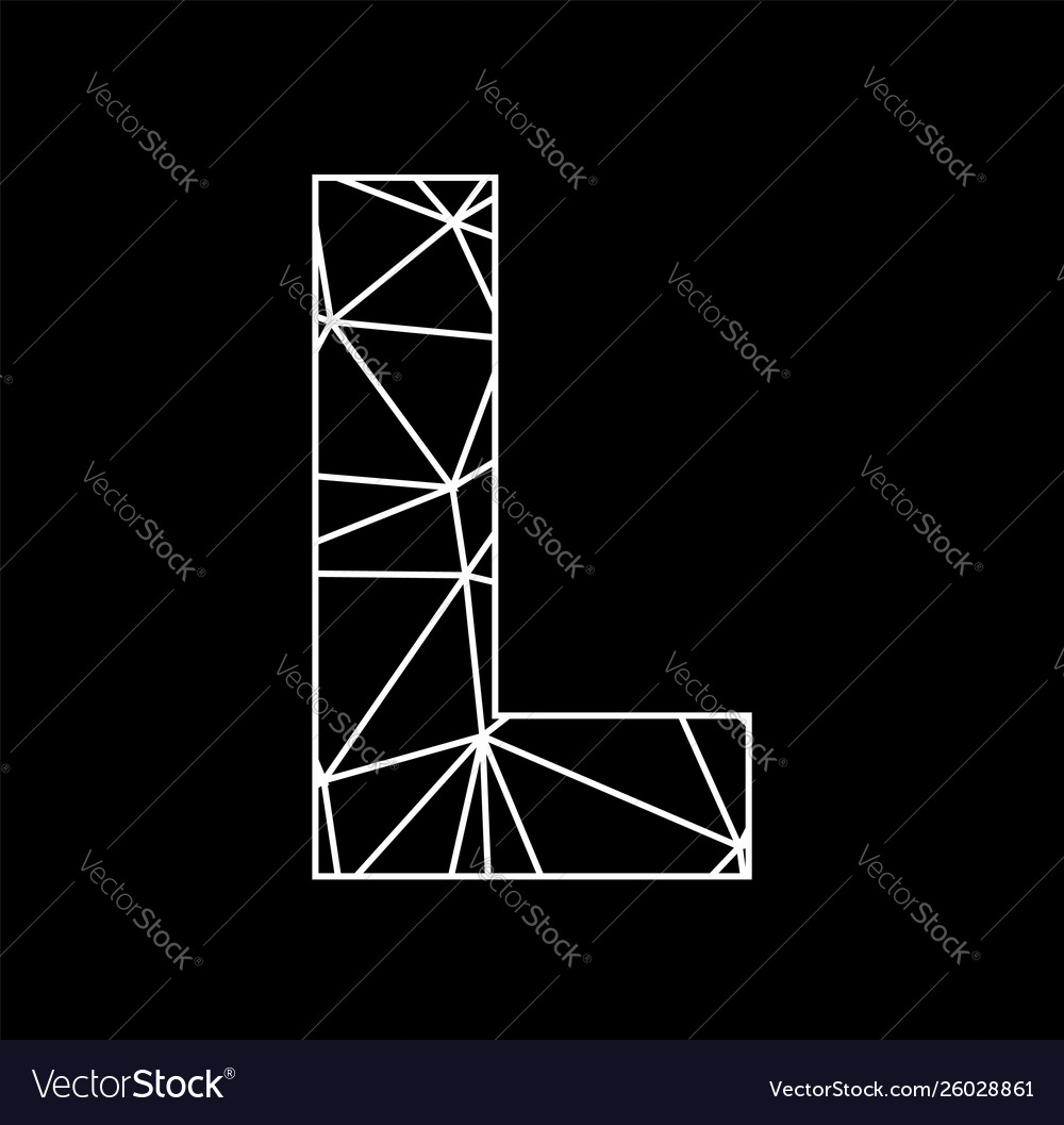 L geometric triangle block chain font