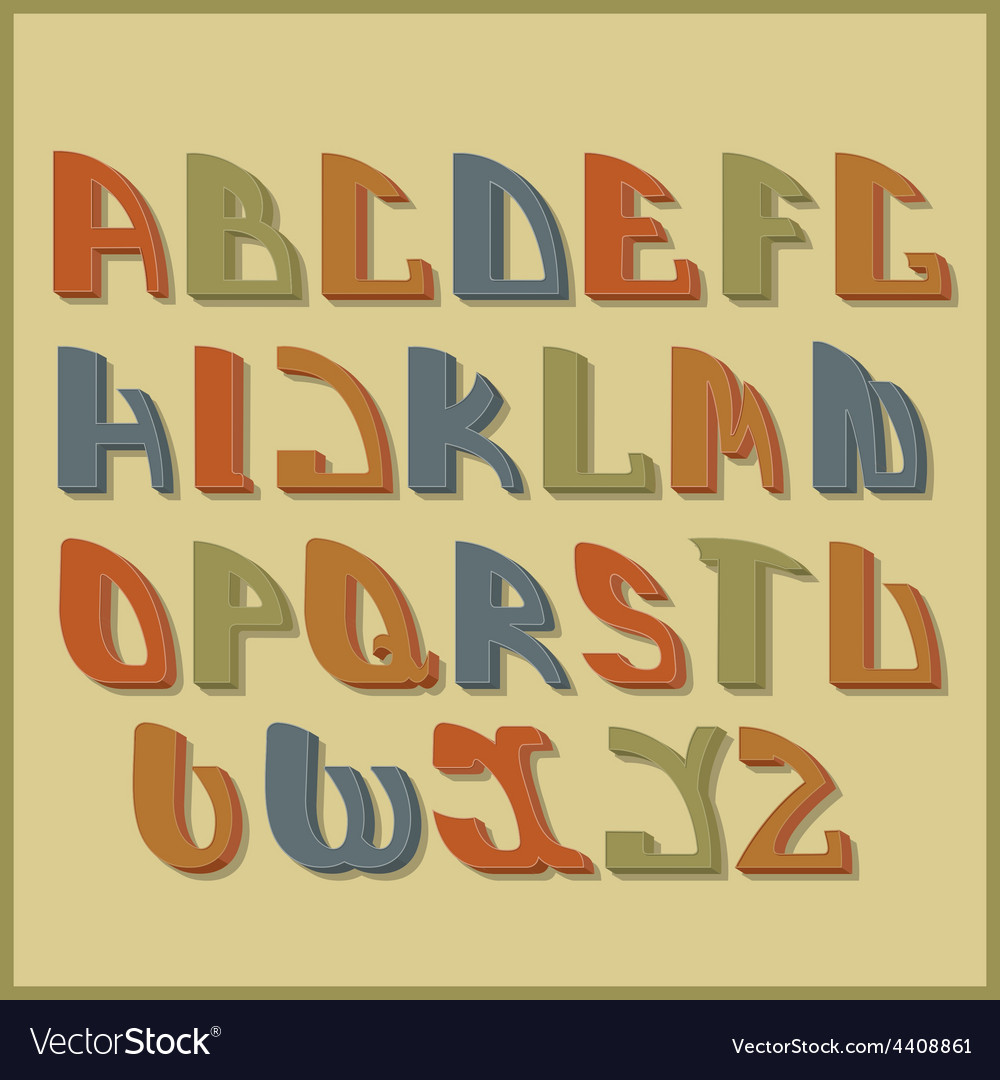 Retro styled font design elements