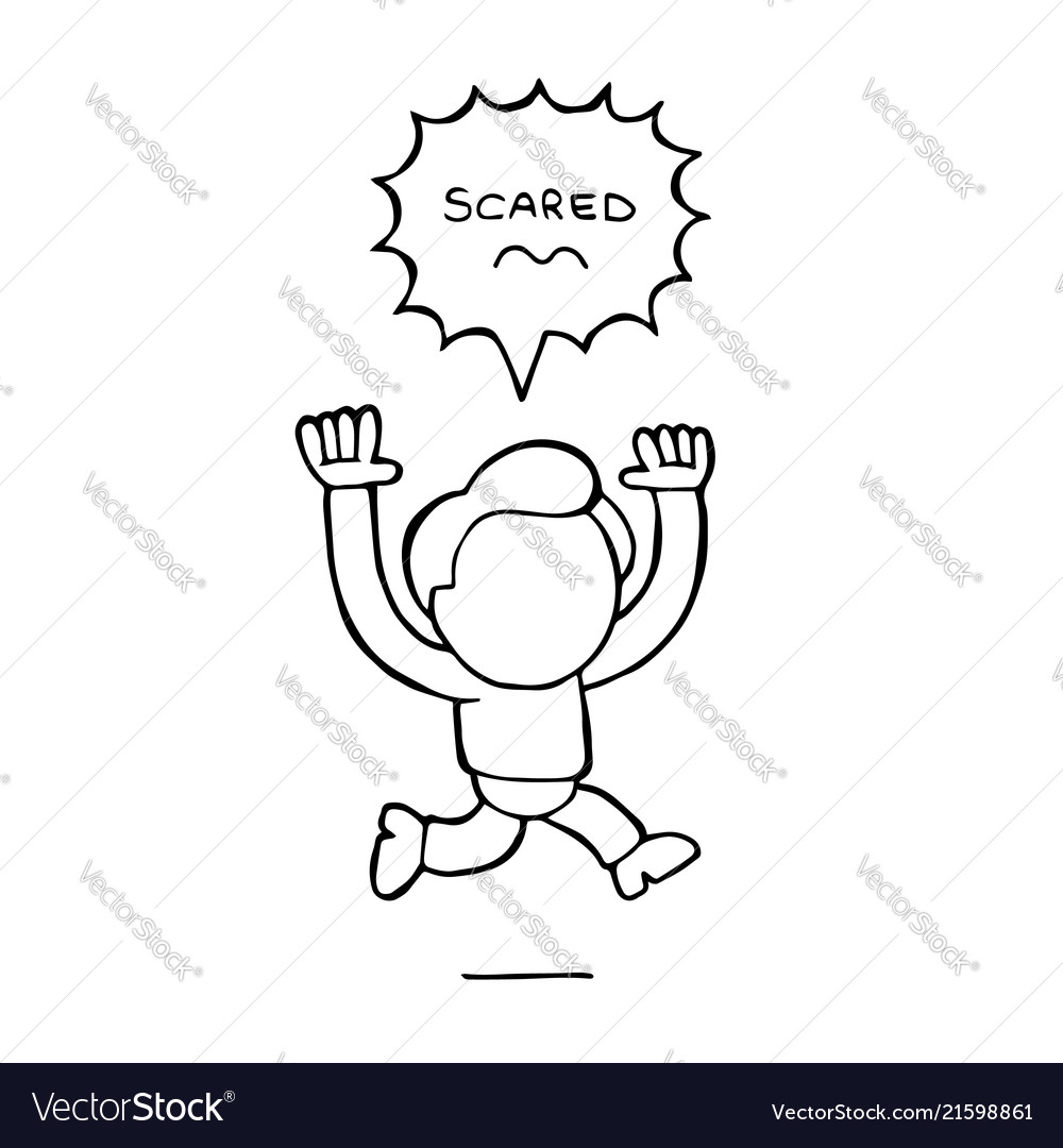 Running Man with Fear Thought Bubble
