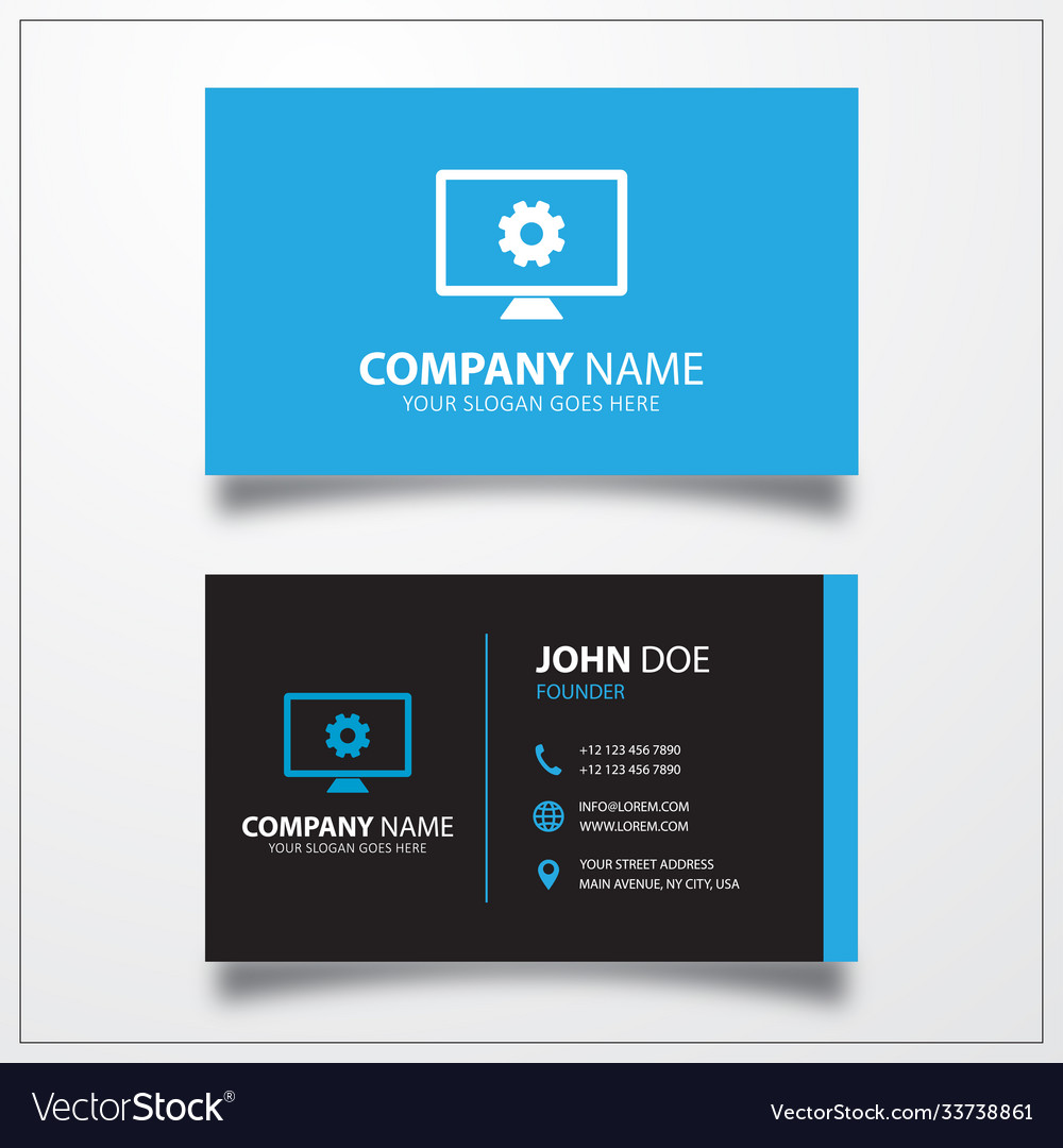 Screen settings icon business card template