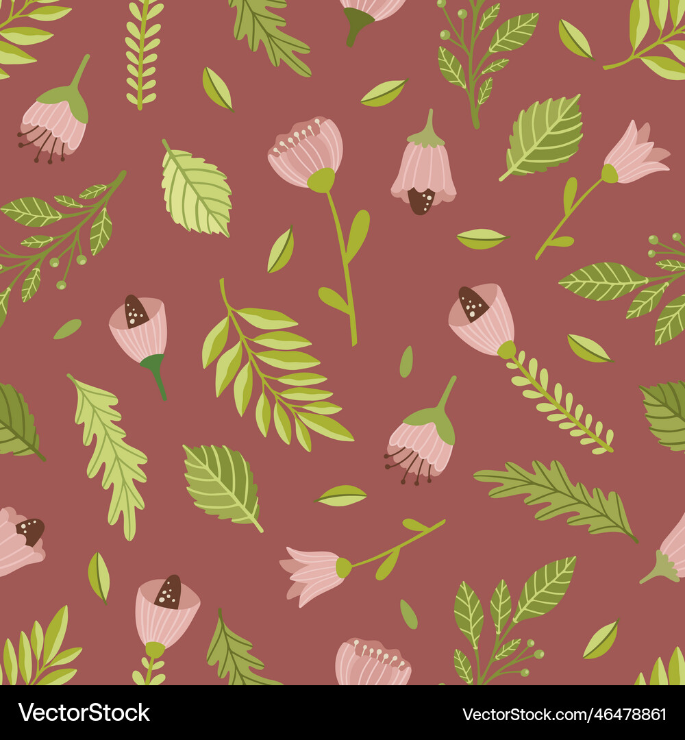 Seamless spring pattern with flowers Royalty Free Vector