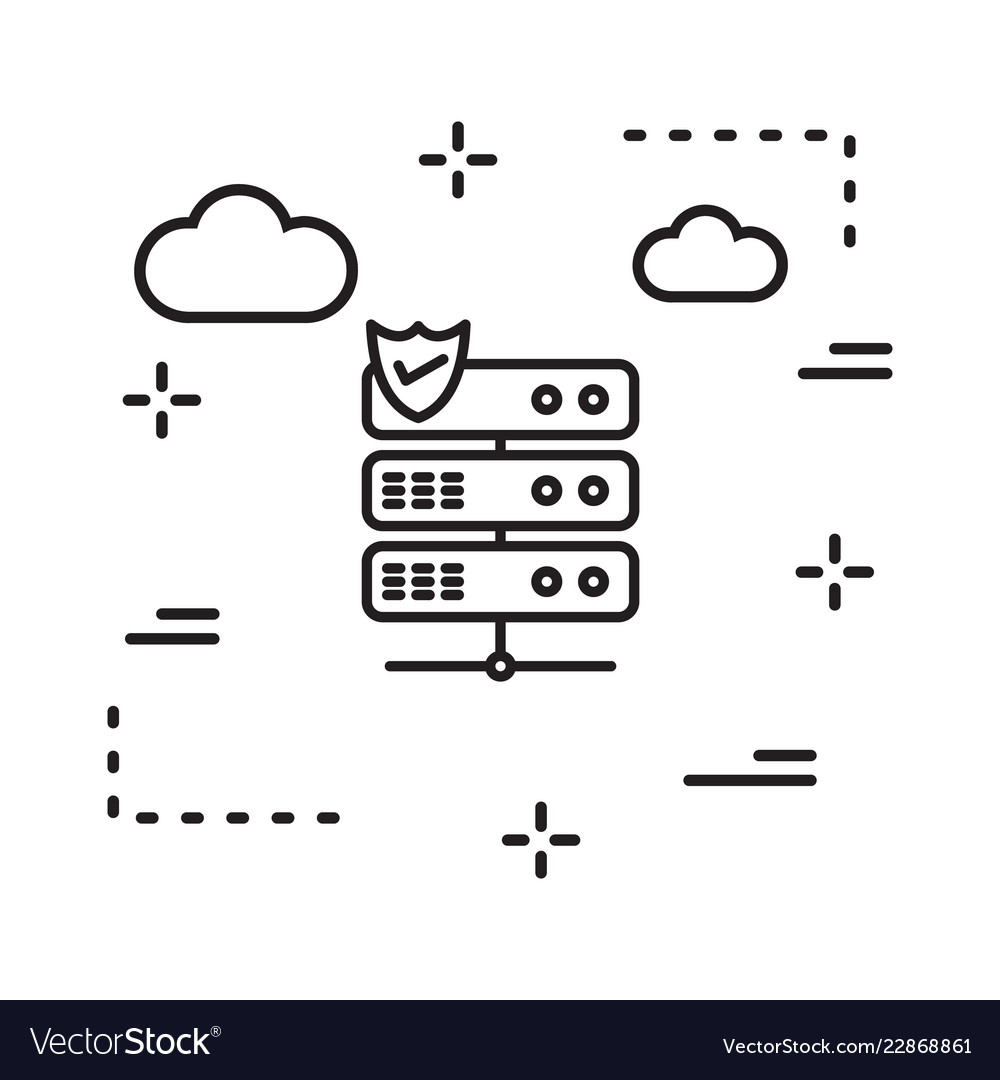 Server icon in creative design with elements