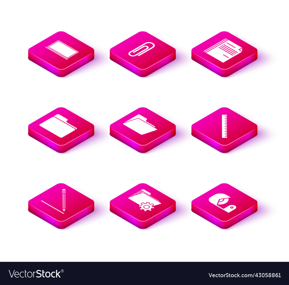 Set pencil with eraser and line folder settings vector image Set pencil with eraser and line folder settings