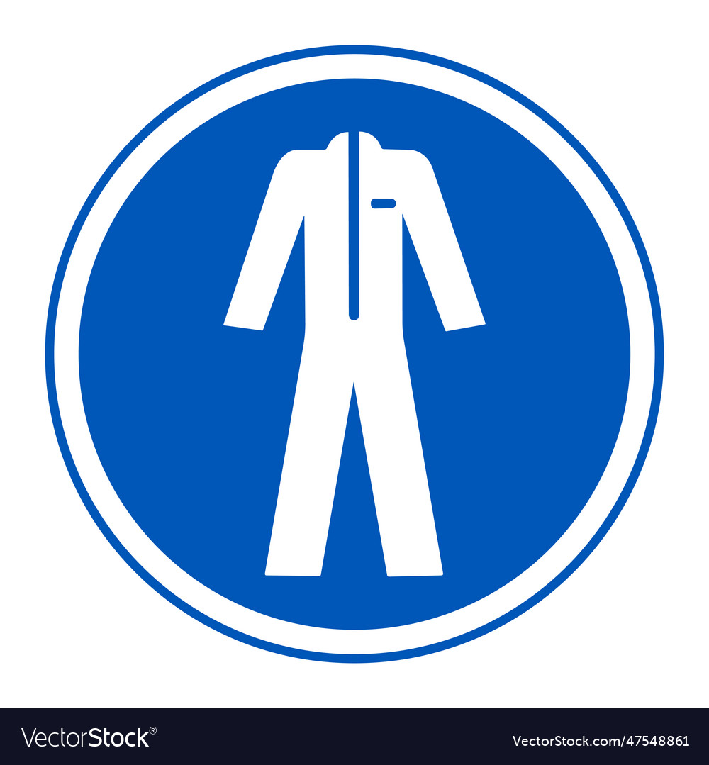 Symbol Verschleiß Schutzkleidung Isolat auf weiß vector image Symbol Verschleiß Schutzkleidung Isolat auf weiß