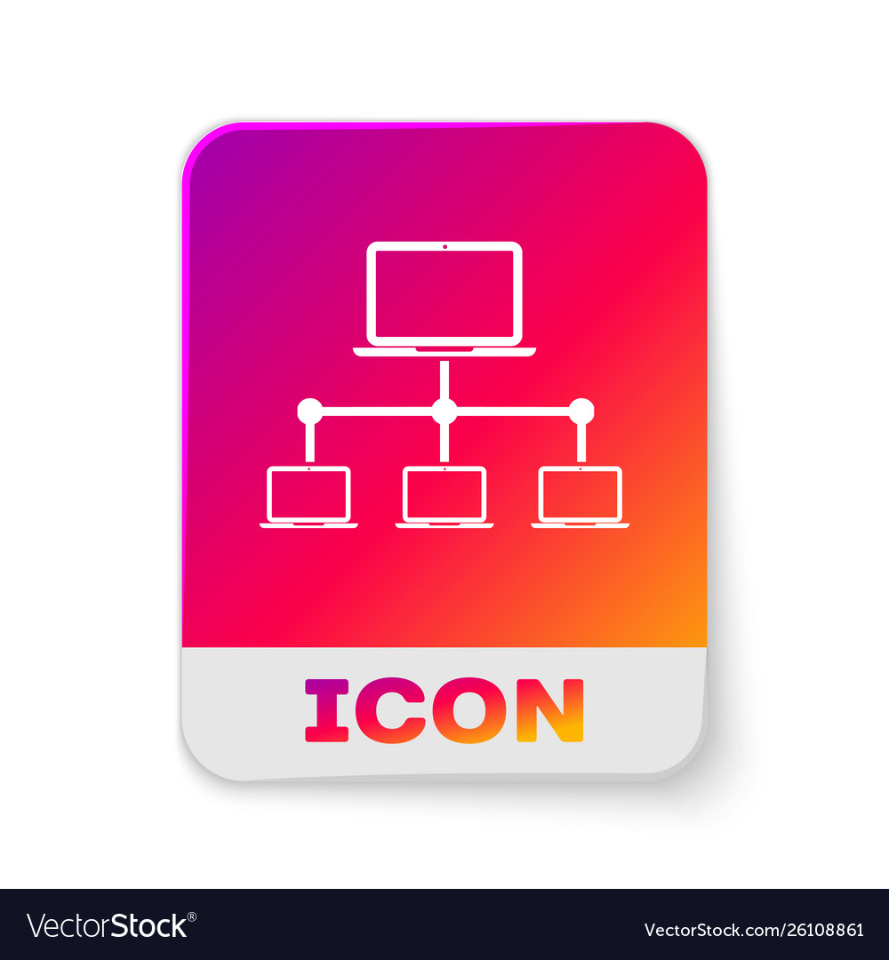 White computer network icon isolated on