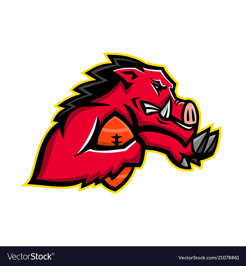 Wild boar american football mascot Royalty Free Vector Image