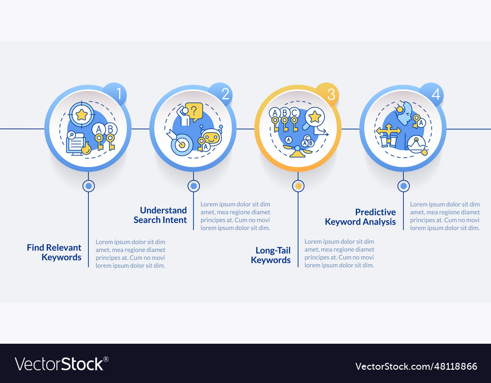 Ai for seo layout with multicolor linear icons