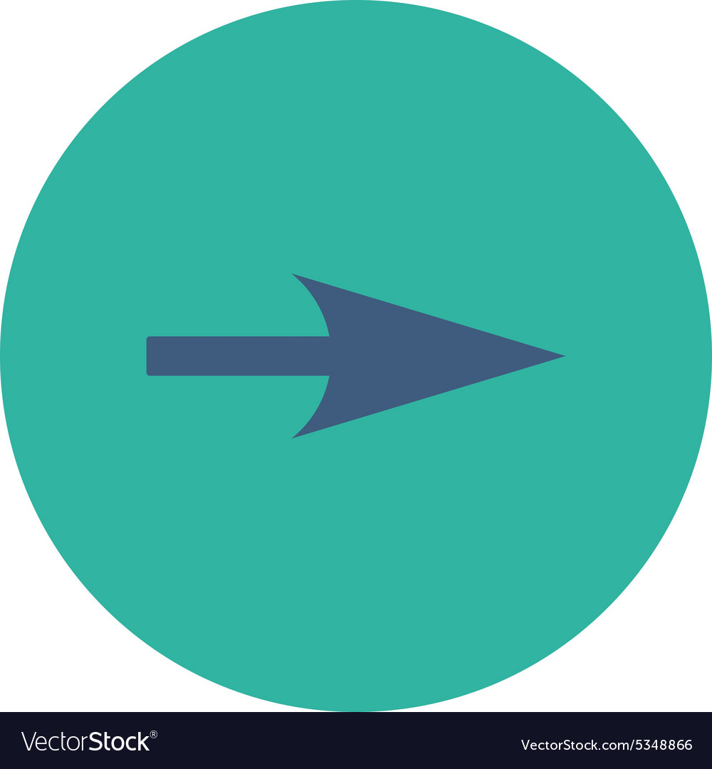 Arrow axis x flat cobalt and cyan colors round