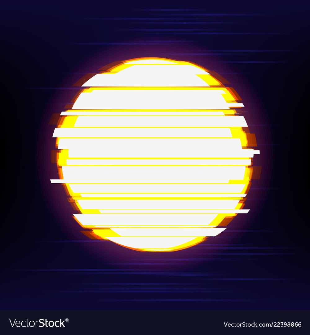 Circle in distorted glitch style for design Vector Image Circle in distorted glitch style for design