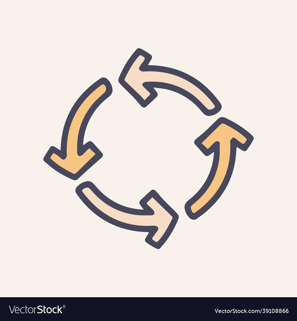 Circle loading color doodle simple icon vector image Circle loading color doodle simple icon