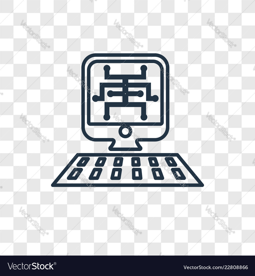 Computer-Konzept lineare Ikone isoliert