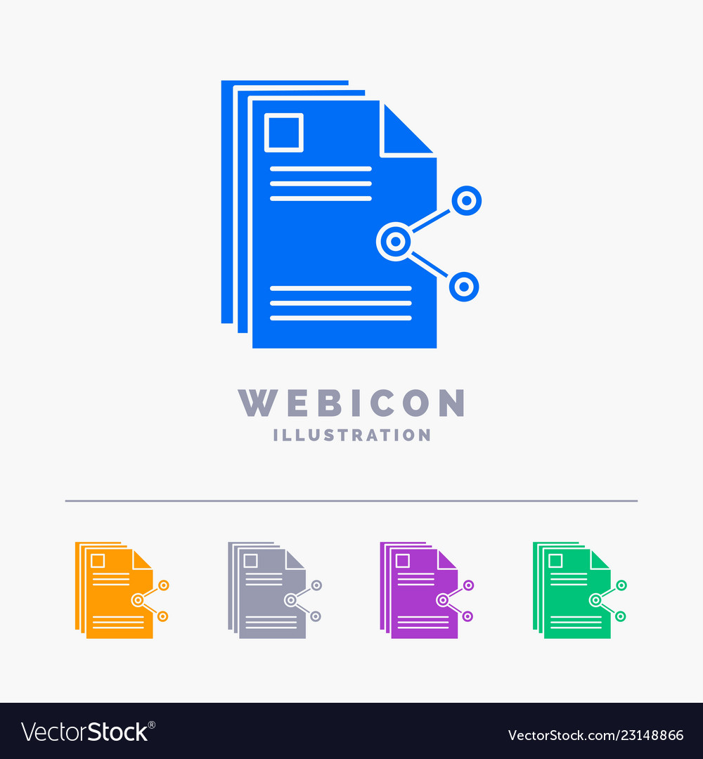 Content files sharing share document 5 color vector image Content files sharing share document 5 color