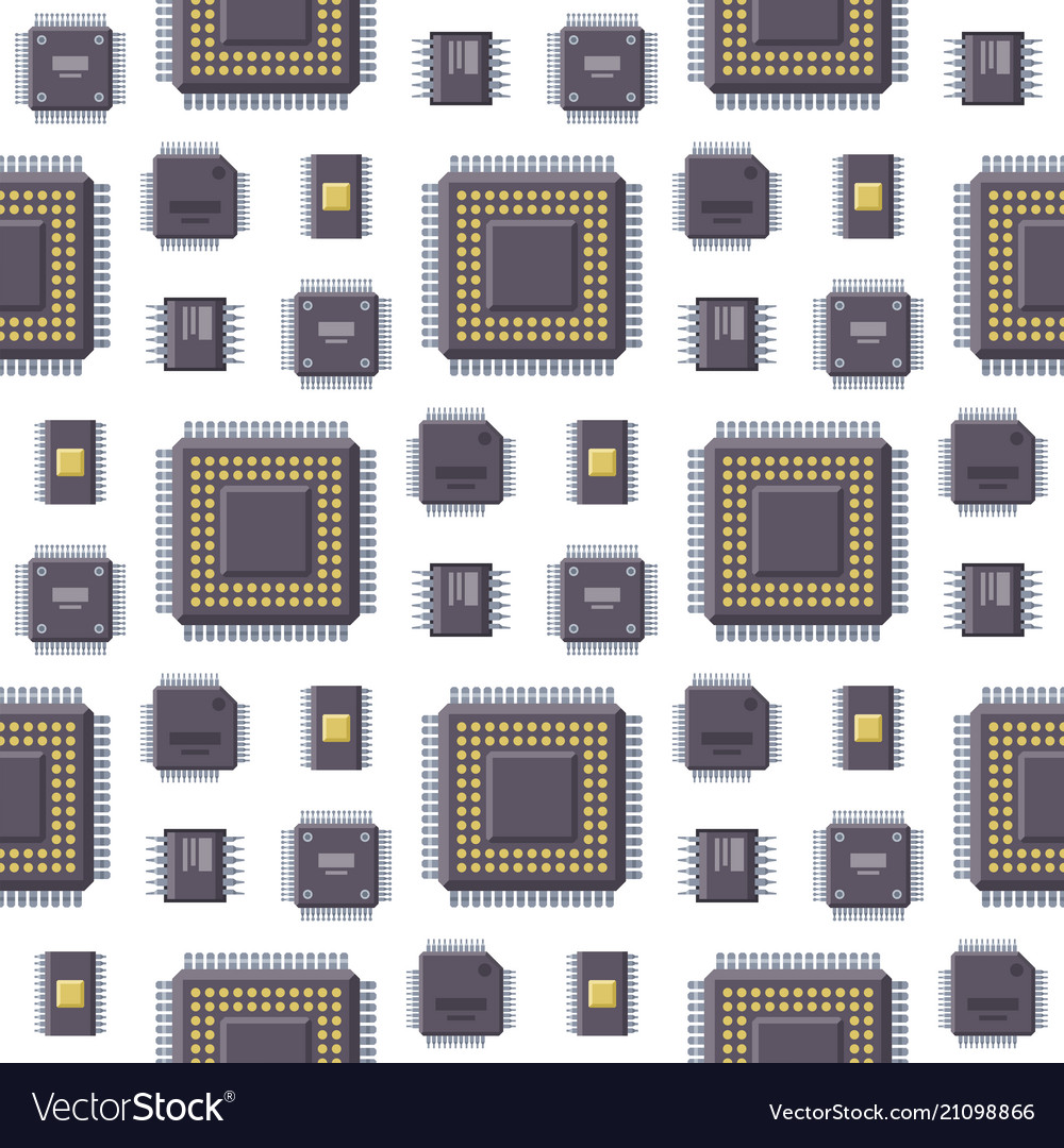 Cpu microprocessors microchip vector image Cpu microprocessors microchip