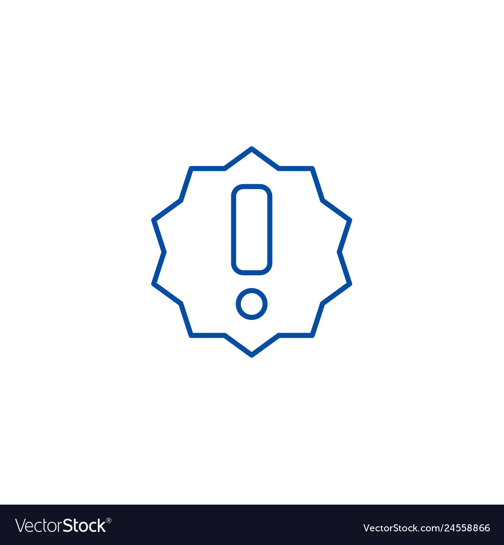 Exclamation line icon concept flat