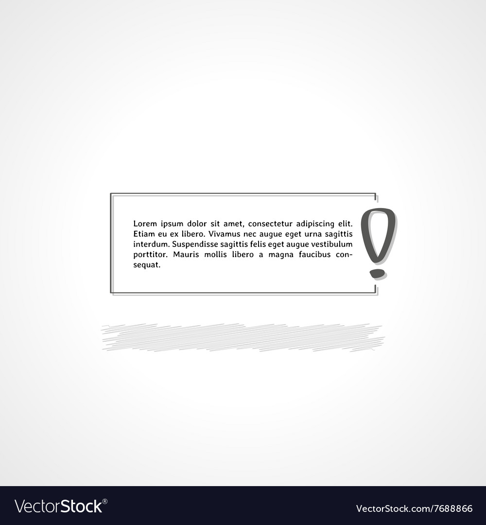 Exclamation mark and text box