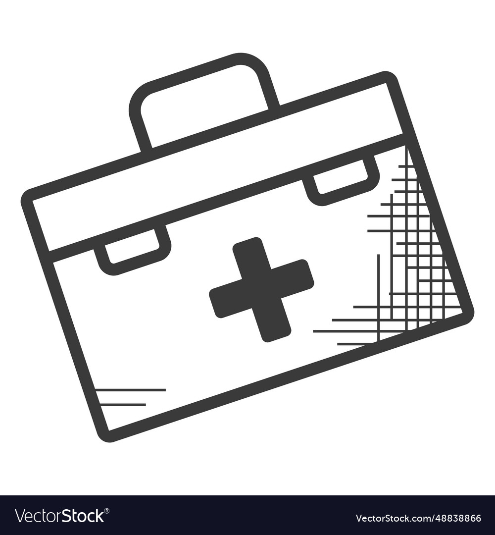 First aid kit black and white icon Royalty Free Vector Image