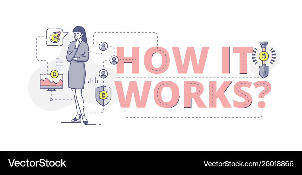 How It Works Web Banner Royalty Free Vector Image