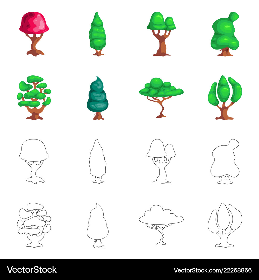 Isolated object of tree and nature sign Royalty Free Vector