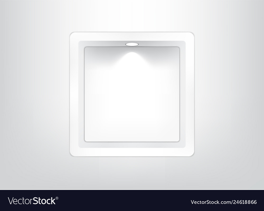 Mock up realistic empty square shelf for interior