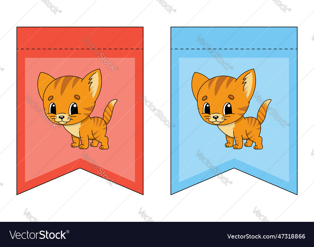 Party banner with cute cartoon characters vector image Party banner with cute cartoon characters