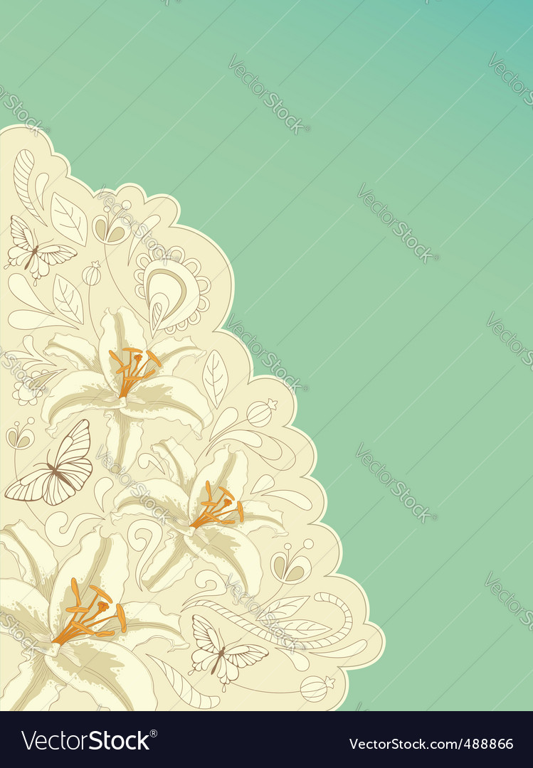 Retro background with lily