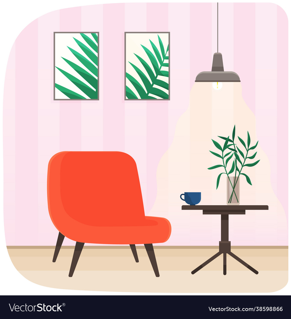 Room for interview studio interior design Vector Image