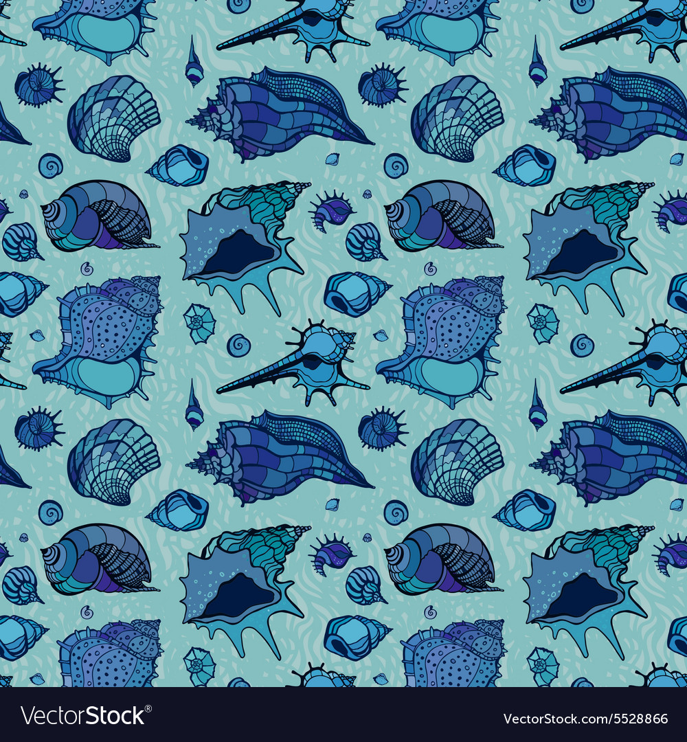 Sea Shell Seamless Pattern