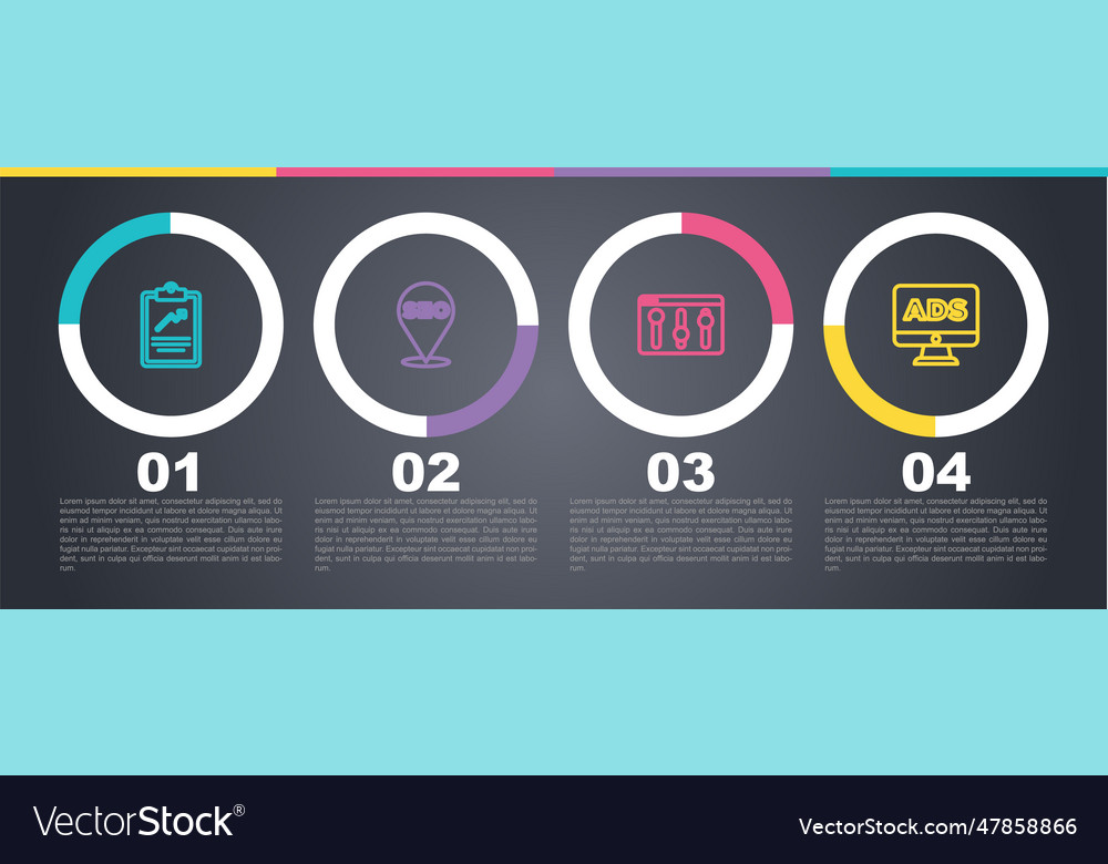 Set line clipboard with graph chart seo vector image Set line clipboard with graph chart seo