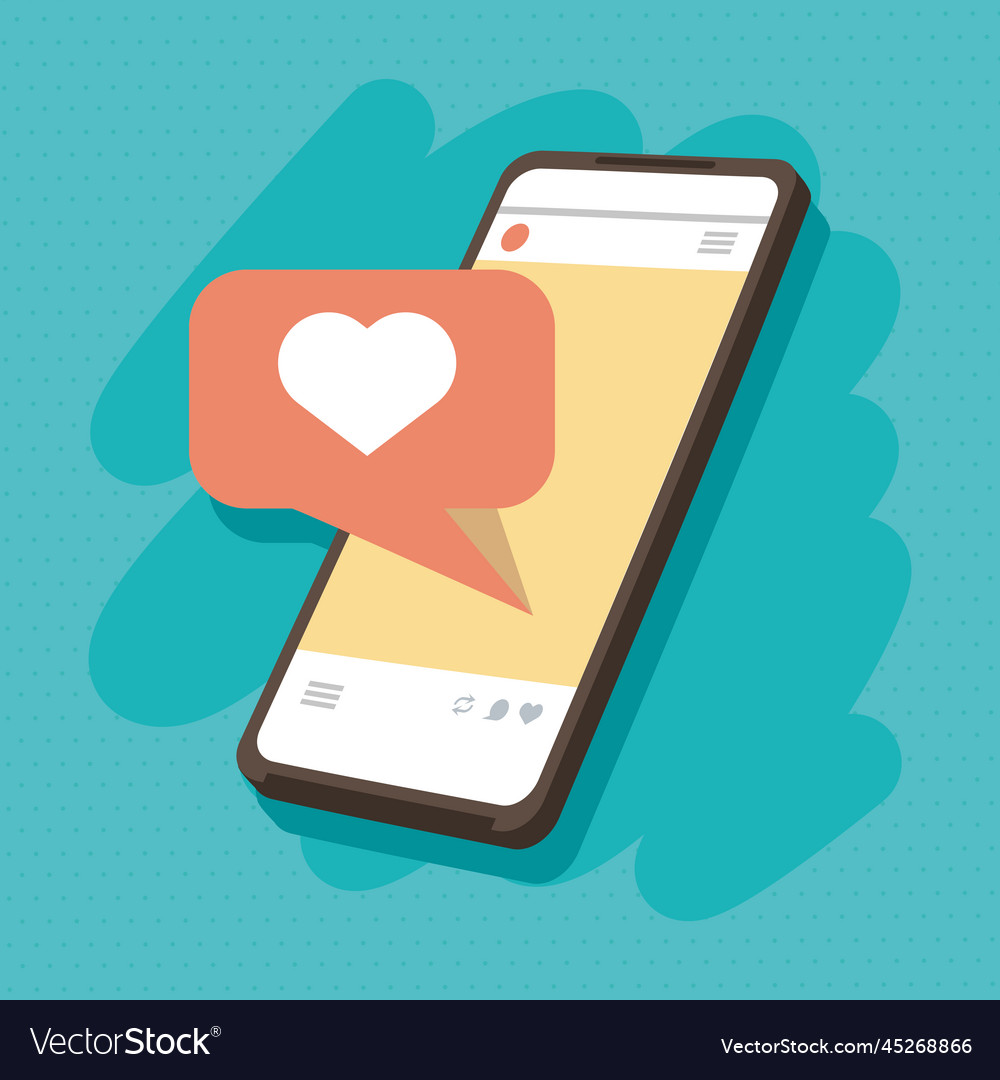 Smartphone with love chat Royalty Free Vector Image