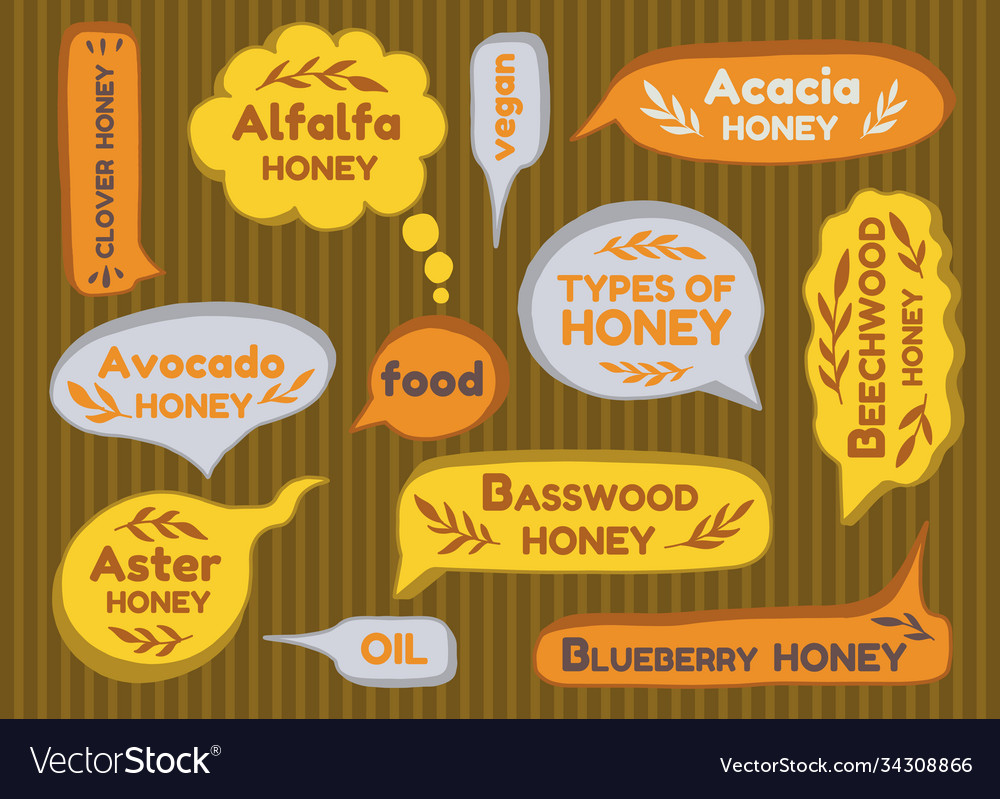 Speech text lable type honey set collection