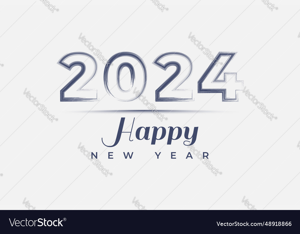 Trendy happy new year 2024 background design Vector Image