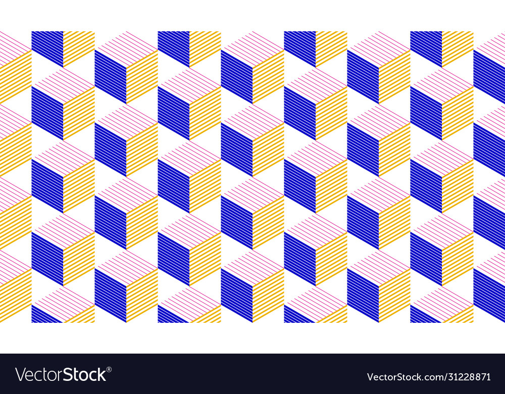 3d cubes seamless pattern background lined Vector Image 3d cubes seamless pattern background lined