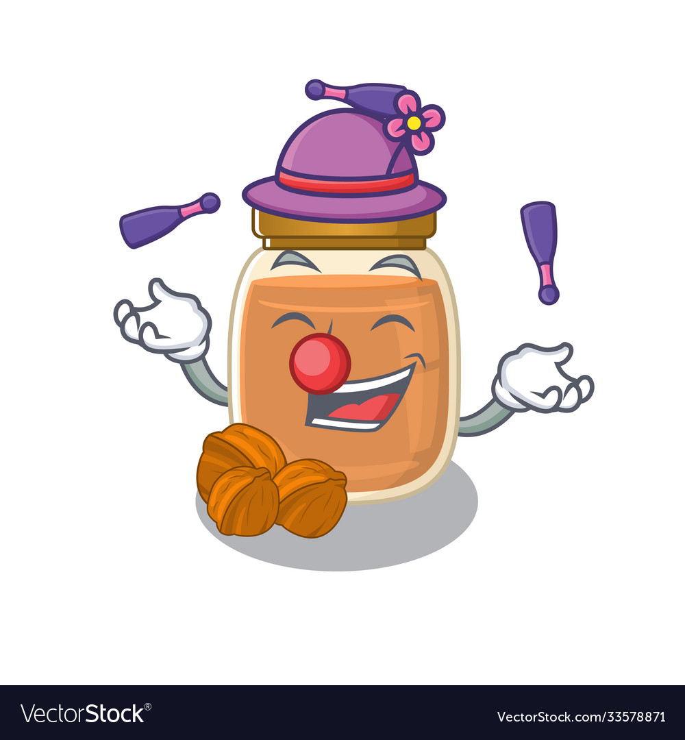A lively walnut butter cartoon character design Vector Image A lively walnut butter cartoon character design Vector Image