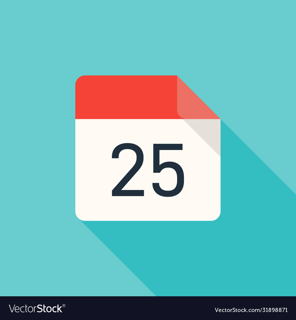 Calendar Icon Modern Retro Vintage Style Vector Image