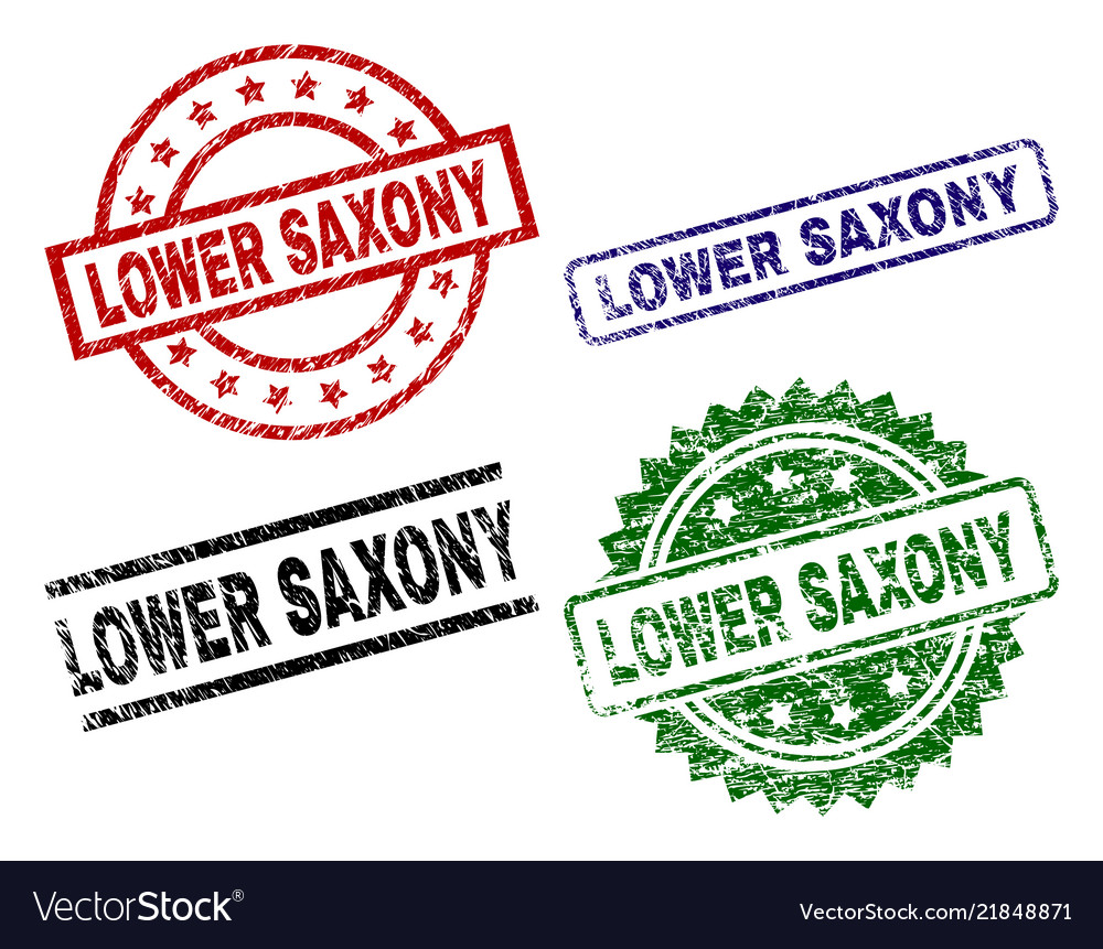 Damaged textured lower saxony seal stamps