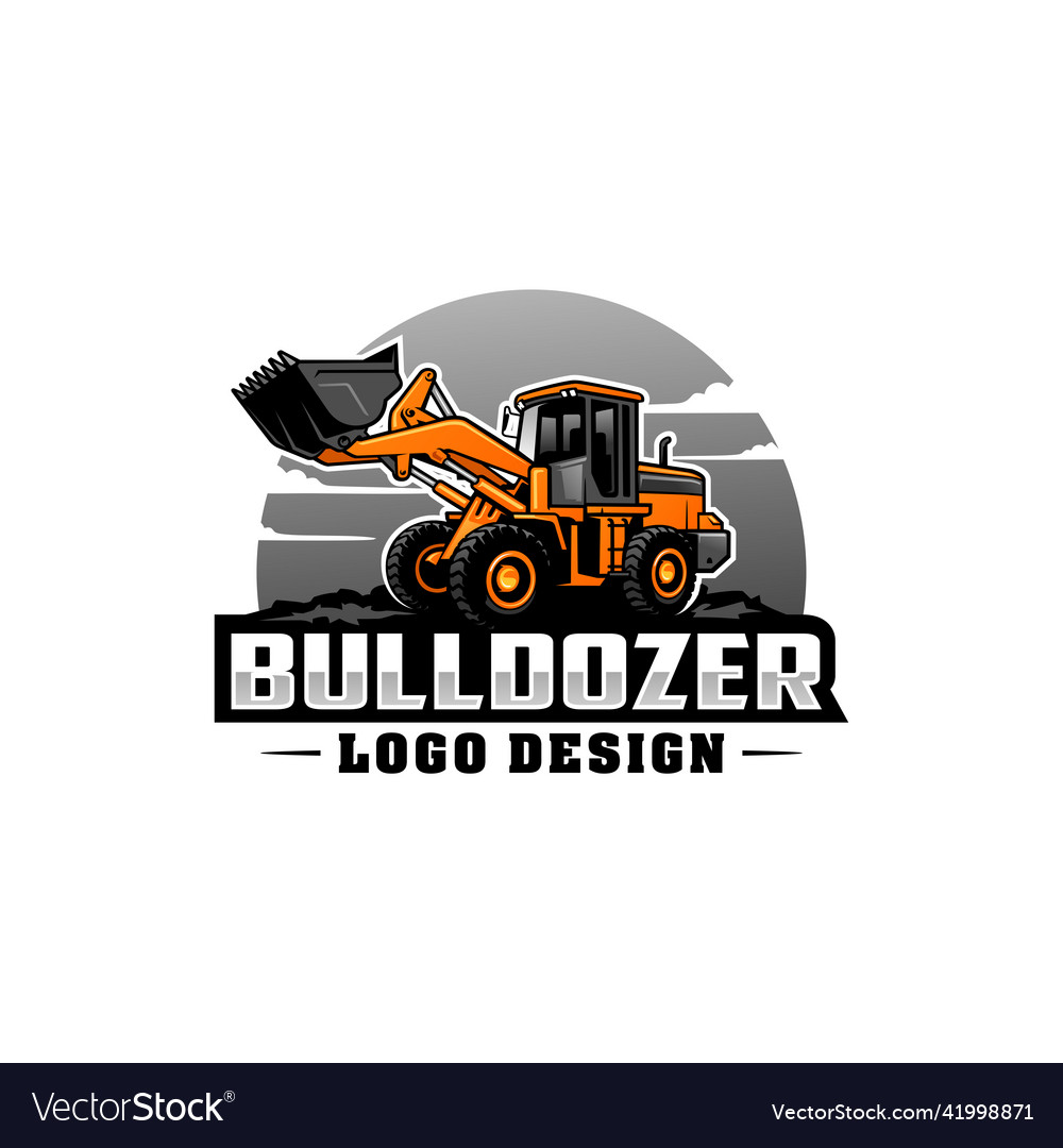 Excavator logo template heavy equipment logo Vector Image