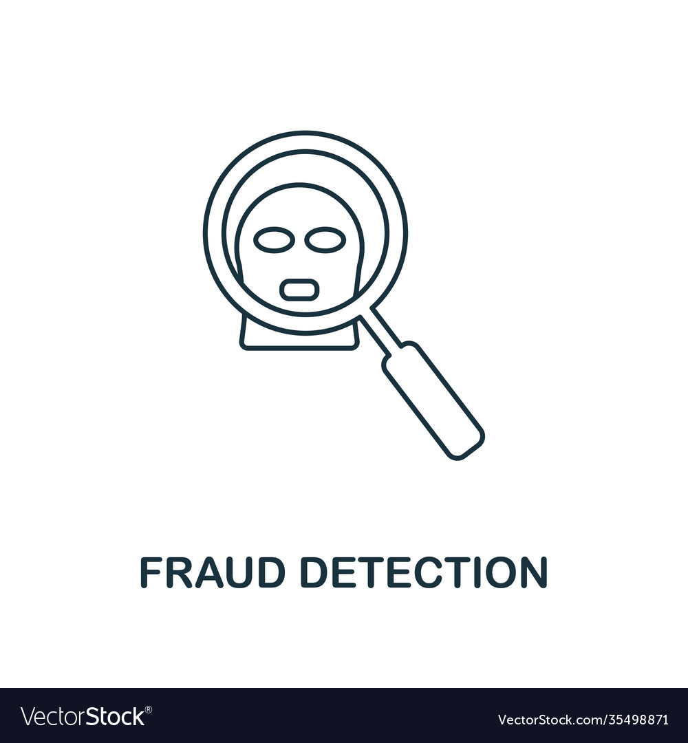 Fraud detection icon outline style thin line Vector Image Fraud detection icon outline style thin line