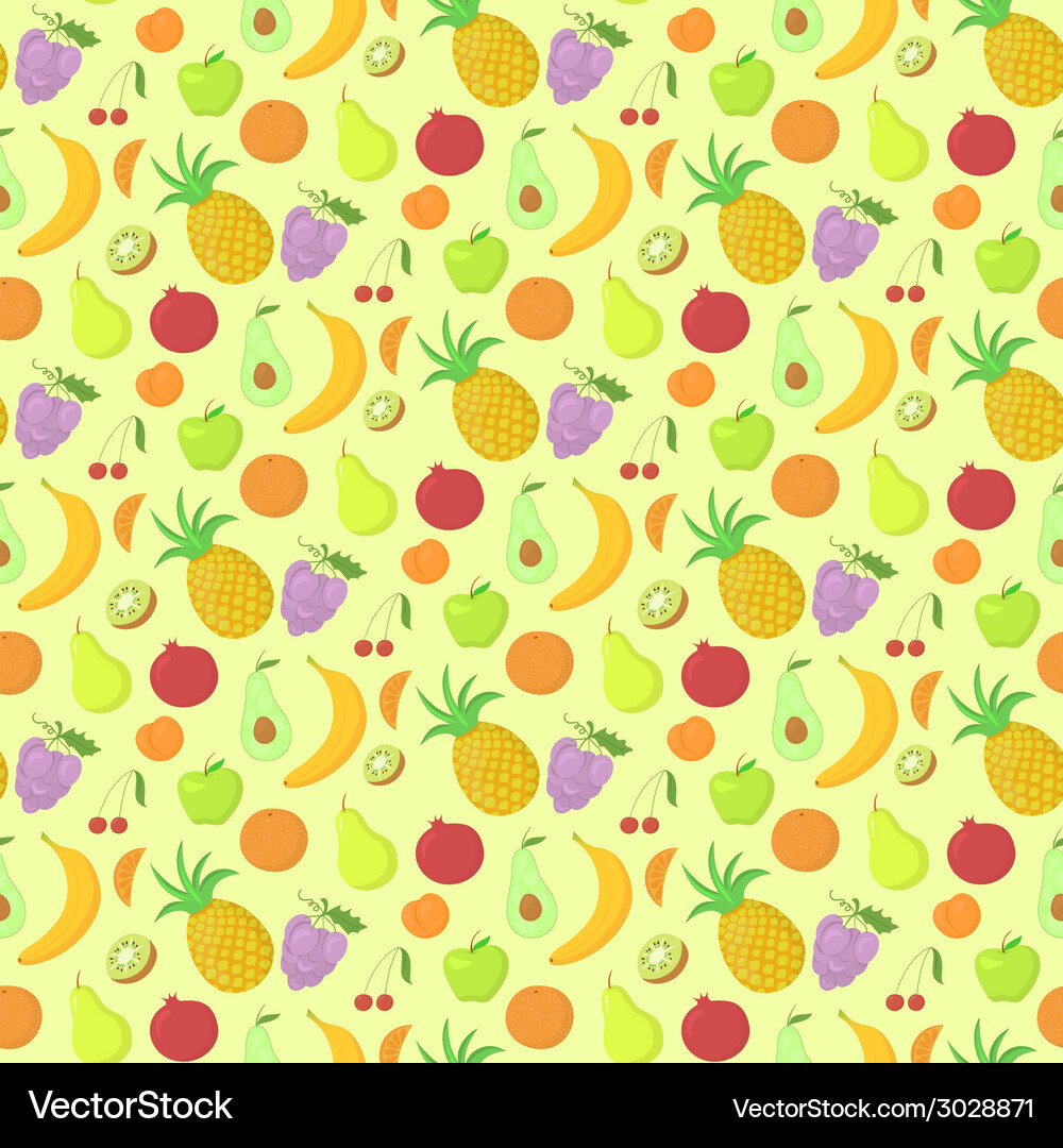 Fruit seamless pattern background with great Vector Image